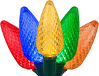 Wintergreen Lighting 25 C9 Multicolor LED Christmas Lights, 17 Ft – Outdoor C9 Christmas Lights for Holiday, Party, and Yard Decor