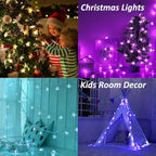 Minetom Star String Lights for Bedroom - 33 ft Plug-in Color Changing Star String Lights with Remote and Timer for Bedroom Tent Loft Bed Window Backyard Patio Porch Balcony Party Wedding, RGB