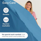 Split King Size 5 Piece Sheet Set - Comfy Breathable & Cooling Bed Sheets Set - Hotel Luxury Bedding for Women, Men, Kids, Teens, Boys & Girls - Deep Pockets and Wrinkle Free - Oeko-Tex - Denim Blue