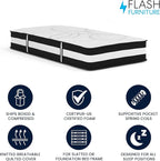 Flash Furniture Capri Comfortable Sleep 12" Hybrid Pocket Spring and Foam Mattress in a Box, Foam Pocket Spring Hybrid Mattress for Pressure Relief, Twin
