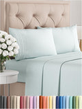 Queen Size 4 Piece Sheet Set - Comfy Breathable & Cooling Bed Sheets Set - Hotel Luxury Bedding for Women, Men, Kids, Teens, Boys & Girls - Deep Pockets, Ultra-Soft, Wrinkle Free - Oeko-Tex - Ice Blue