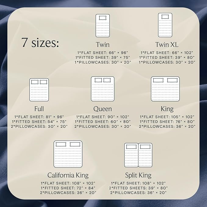 LuxClub 5 PC Split King Sheet Set, Breathable Luxury Bed Sheets, Deep Pockets Wrinkle Free Cooling Sheets Machine Washable Hotel Bedding Silky Soft - Navy Split King