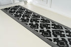 Custom Length Cut to Size Fleur de Lis Inspired Carpet Runner Rug for Hallways, Non Slip Rubber Backed, 31 inch Wide X Customized Length, Royal Grey, 31 inch X 23 feet