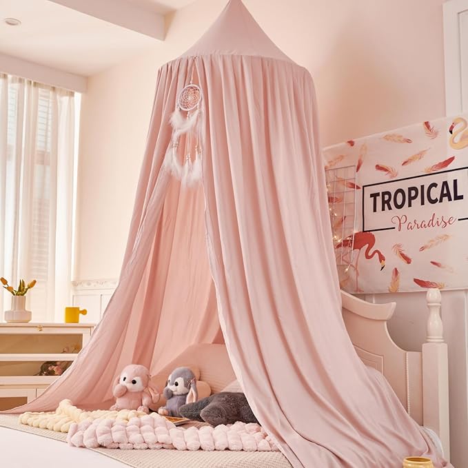 dix-rainbow Princess Decor Canopy for Kids Bed, Soft and Durable Bed Canopy for Girls Room Tent Canopy Dreamy Mosquito Net Bedding, Children Reading Nook Canopies Indoor