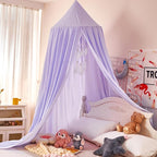 dix-rainbow Princess Decor Canopy for Kids Bed, Soft and Durable Bed Canopy for Girls Room Tent Canopy Dreamy Mosquito Net Bedding, Children Reading Nook Canopies Indoor(Purple)