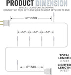 612 Vermont 50 Clear Christmas Lights on White Wire, UL Approved for Indoor/Outdoor Use, 9 Foot of Lighted Length, 11 Foot of Total Length