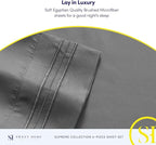 King Size Sheets - Breathable Luxury Bed Sheets with Full Elastic & Secure Corner Straps Built In - 1800 Supreme Collection Extra Soft Deep Pocket Bedding Set, Sheet Set, King, Gray