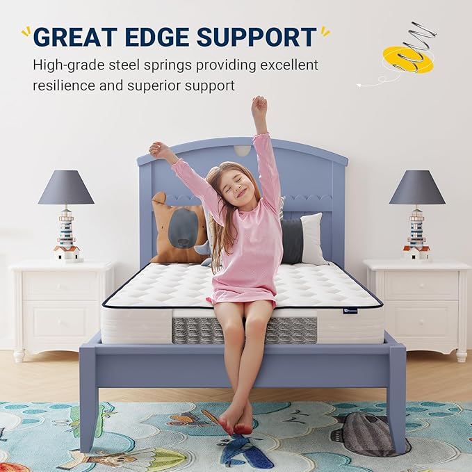 Avenco 8 Inch Queen Size Mattress, Foam and Spring Hybrid Mattresses in a Box, Medium Soft, Breathable Fabric & Adaptive Support, CertiPUR-US Certified, Queen Mattress in Guest and Kids Bedroom
