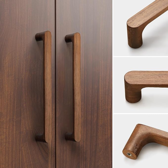 Black Round 5 in 2 pcs Wooden Drawer Pulls Handle pulls for cabinets Kitchen Cabinet Drawer pulls Cabinet Door Pull