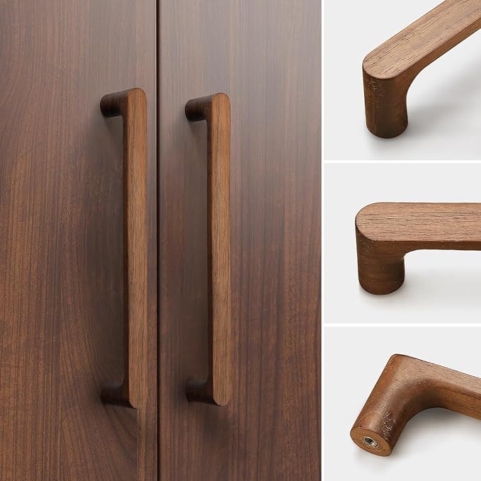 Black Round 5 in 4 pcs Wooden Drawer Pulls Handle pulls for cabinets Kitchen Cabinet Drawer pulls Cabinet Door Pull