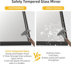 60x40 Inch Black Bathroom Mirrors for Over Sink, Large Wall Mirrors, Tempered Glass, Aluminum Metal Framed, Bathroom Vanity Mirrors, Living Room Bedroom Entryway Mirror (Horizontal/Vertical)