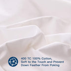 ELEMUSE Queen Size Extra Thick Fusion Goose Down Feather Filled Mattress Topper, Plush Fluffy Double Layer Pillowtop Mattress Pad Cover, Soft Featherbed with 8-21 Inch Deep Pocket