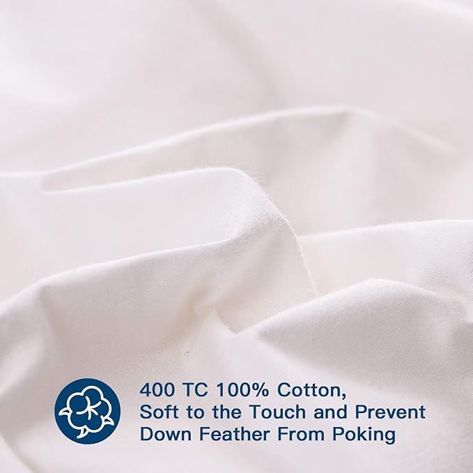 ELEMUSE Queen Size Extra Thick Fusion Goose Down Feather Filled Mattress Topper, Plush Fluffy Double Layer Pillowtop Mattress Pad Cover, Soft Featherbed with 8-21 Inch Deep Pocket