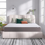 Amazon Basics Memory Foam Mattress, Soft Plush Feel, 12 Inch, King, White/Grey
