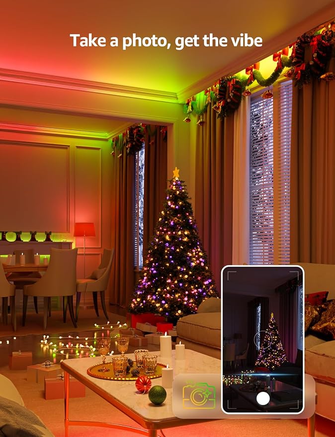 Lepro S1 AI LED Strip Lights for Bedroom - 32.8ft Smart RGB Light Strips with IC and Rainbow Chasing Effects, Color Segment DIY, Personalized Al Lighting Designer, No Remote, 2.4G Wi-Fi & Bluetooth