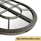 ironsmithn Arched Window Mirror, 36"x24" Grid Mirrors, Windowpane Mirror, Black Metal Arch Mirrors for Decor Living Room Fireplace Entryway Bedroom Hallway