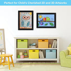 [3Pack] Kids Art Frames, 9x12 Front Opening Kids Artwork Frames Changeable, Black Artwork Display Storage Frame for Wall, Holds 50 Pcs, for 3D Picture, Crafts, Children Drawing, Hanging Art, Portfolio