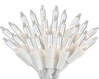 Holiday Pride White Christmas Tree Lights - 100 Count Clear White Lights String on White Wire - 24 Ft - Indoor/Outdoor Use - UL Listed - Static & Flashing Modes - Connectable