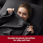 Mellanni Extra Deep Queen Sheets - 4 PC Iconic Collection Bedding - Hotel Luxury, Ultra Soft, Cooling Bed Sheets - Wrinkle, Fade, Stain Resistant (Queen, Black)