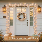 5 Pack Thanksgiving Garland with Lights Maple Leaf String Lights - Total 32.5 Ft Fall Leaf Garland String Lights with 100LED Battery Operated Decor for Fireplace Thanksgiving Table Decorations Indoor