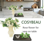 Artificial Rose Flowers 25pcs, Matcha Green Foam Fake Rose Faux Flower for Wedding Bouquets Bridal Shower Centerpieces Floral Arrangements Home Decorations Party Backdrops Table