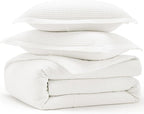 Bedsure Cotton Duvet Cover Twin - 100% Cotton Waffle Weave Coconut White Duvet Cover Twin Size, GentleSoft™ and Breathable Bedding Set for Gifts, 2 Pieces, 68"x90"
