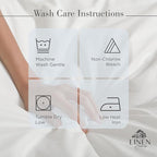 Linen Home 100% Cotton Percale Sheets California King Size, Blue Duck Egg, Deep Pocket, 4 Pieces Set - 1 Flat, 1 Deep Pocket Fitted Sheet and 2 Pillowcases, Crisp Cool and Strong Bed Linen