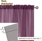 Aiyufeng Plum Purple Sheer Curtains 84 Inches Long 2 Panels, Solid Voile Top Dual Rod Pockets Stylish Breathable Drapes Window Treatment for Kid's Room/Bedroom/Living Room, 40W x 84L inches