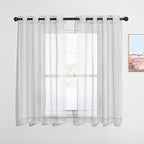 NICETOWN Thin Sheer Curtain Panels - Lightweight Voile Curtains Window Treatment (Light Gray, 2-Pack, 54" Wide x 45" Long)