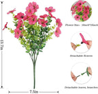 AGIRL 16 Bundles Artificial Flowers for Outdoor,No Fade Fake Plastic Flowers Faux Plants for Hanging Planters Decoration Indoor Outside Garden Porch Window Box Home Wedding