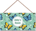 Personalized Sign Butterfly Theme Wall Art Decor For Kids Room Custom Name Door Décor For Little Man Cave Nursery Beautiful Art Plate For Girls Bedroom Boys Room