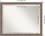 Amanti Art Brown Bathroom Mirror for Over Sink, 25x31 Noble Mocha Rectangle Vanity Mirror, Large Casual Frame, Hangs Horizonally and Vertically, Bathroom Wall Decor, Beveled Edge