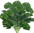 RECUTMS 6 Bundles Fake Plants Artificial Tropical Palm Leaves Tree Faux Monstera Shrubs Green Plant Turtle Leaf Stems UV Resistant Greenery Indoor Outdoor Home Garden Office Bouquet Filler Decor