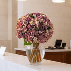 10PCS Fake Hydrangea Artificial Flowers Hydrangea Bouquet for Home Wedding Bridal Bouquet Office Party Table Centerpiece DIY Floral Decor (Autumn Pink)