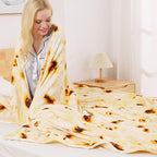 Burritos Tortilla Blanket Queen Size for All Season - Premium Lightweight Anti-Static Super Soft Cozy Plush Tortilla Throw, Lightweight Microfiber Winter Warm Taco Blanket 90" x 90"(Burritos Queen)