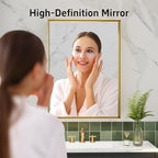 24”x36” Bathroom Vanity Mirror, Gold Framed Rectangle Mirrors, Modern Wall Mirror for Over Sink, Living Room, Bedroom, Entryway Mirrors Horizontally or Vertically