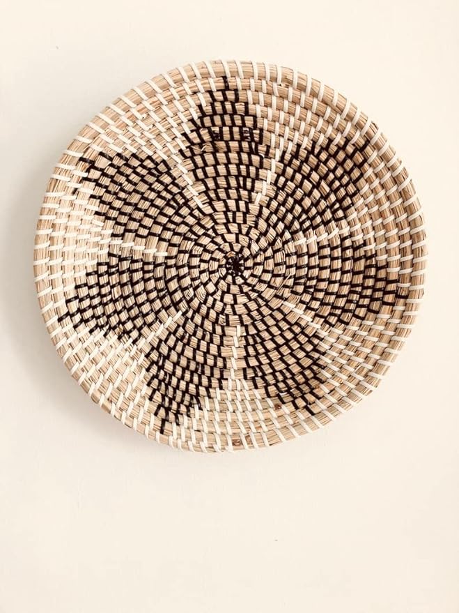 Chaumiere Scandinavian Rattan Wall Decor Boho gift - Hanging Woven wall basket wall decor set - Wicker Wall Decor Home Decor - Woven Wall Hanging Boho Basket
