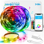 DAYBETTER Led Strip Lights 100 ft Smart with App Remote Control, 5050 RGB for Bedroom, Living Room, Home Decoration, Music Sync Color Changing for Room Party(2 Rolls of 50 ft)