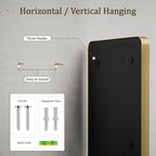 VooBang Bathroom Mirror 24x32 inch, Gold Gorgeous Deep Frame Wall Mirror, Modern Round Corner Bathroom Vanity Mirror for Bedroom, Living Room, Hanging or Leaning Horizontal or Vertical, Gold