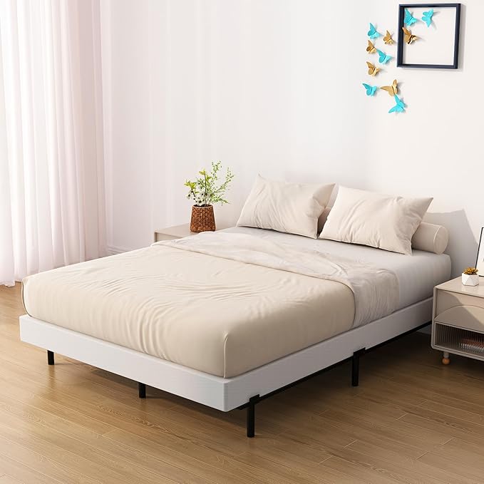 7 Inch California King Box Spring Bed Base, Low Profile Metal Cal King Box Spring with Fabric Cover, 3000 Lbs Max Weight Capacity Mattress Foundation, Noise-Free, Easy Assembly