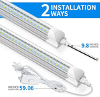 CNSUNWAY LED Shop Lights 2FT, 20W 5000K Daylight White Under Cabinet Lighting, V-Shaped Linkable T8 Tube Light Fixtures, Shop Light for Workbench, Kitchen, Workshop, ETL Listed(6 Pack)