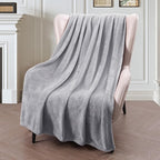 Exclusivo Mezcla Fleece Throw Blanket for Couch, Sofa, 300GSM Super Soft and Warm Blankets, Light Grey Throw All Season Use, Cozy, Plush, Lightweight, 50x60 Inches