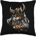 Viking Cat Scandinavian Norse Mythology Throw Pillow