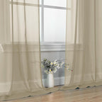OVZME Taupe Sheer Curtains 63 Inches Long 2 Panels - Soft Light Filtering Window Sheer Panels for Living Room/Bedroom, Top Dual Rod Pocket, 1 Pair, Each 42Wx63L Inches