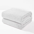 Exclusivo Mezcla Fleece Bed Blanket Queen Size, Super Soft and Warm Blankets for Couch, Sofa and Bed Waffle Textured, Cozy, Fuzzy and Lightweight (Mixed Light Grey, 90x90 Inches)