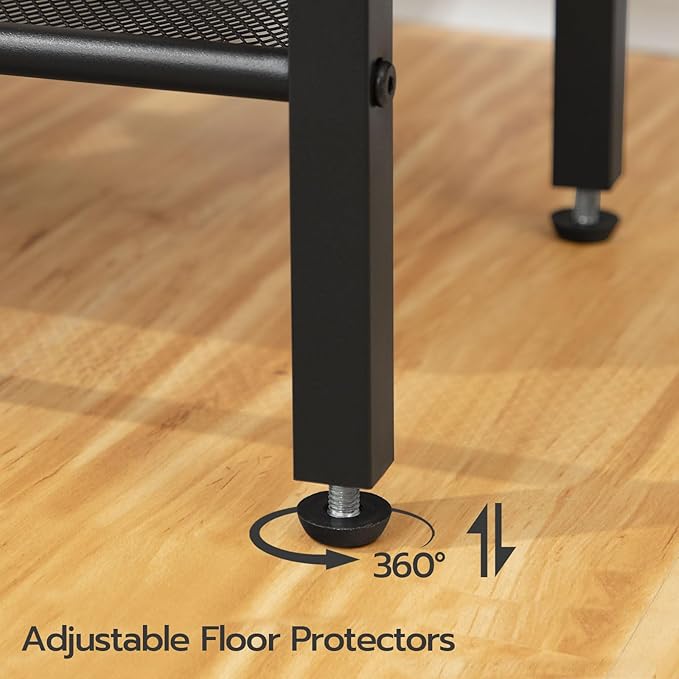 HOOBRO End Tables Set of 2 with Charging Station and USB Port, 3-Tier Nightstands with Adjustable Shelf, Small Side Tables for Small Space in Living Room, Bedroom, Rustic Brown BF112BZP201