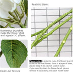 4pcs 21" Faux Dark Green Hydrangeas Artificial Flowers, Real Touch Silk Hydrangea Flowers with Stems for Bridal Wedding Bouquet Party Home Decor