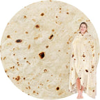 Jorbest Burrito Tortilla Throw Blanket Birthday Gifts for Women Men Teen Boys Girls, Novelty Tortilla Food Blanket Funny Gifts for Adult Kids, 285 GSM Soft Flannel Taco Blanket (Beige, 71 inches)