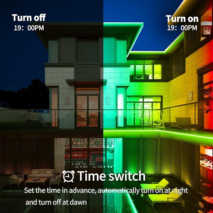 500ft Outdoor LED Strip Lights Waterproof,IP68 Outside Led Light Strips Waterproof,Color Changing with App/Remote Control,Music Sync RGB Outdoor Led Rope Lights for Bedroom（2 rolls of 250ft ）