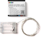 30 LEDs Cold White Color String Lights Silver Wire Indoor and Outdoor 9.5 Feet Firefly Starry Fairy Lights Battery Powered for DIY, Christmas, Holidays, Party, Bedroom and Centerpieces